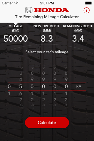 Honda Tire Mileage Calculator screenshot 2