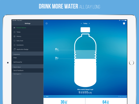 Waterlogged - Drink More Water, Daily Water Intake Tracker and Hydration Reminders screenshot