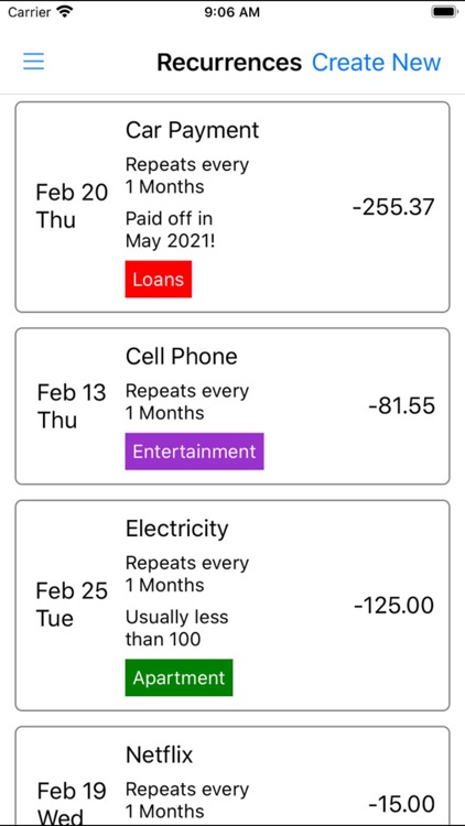 Balance Forecasting