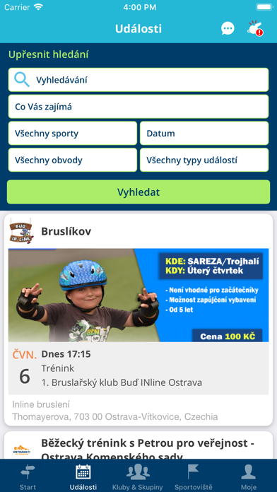 Sportuj v Ostravě: Týmy, Akce screenshot 3