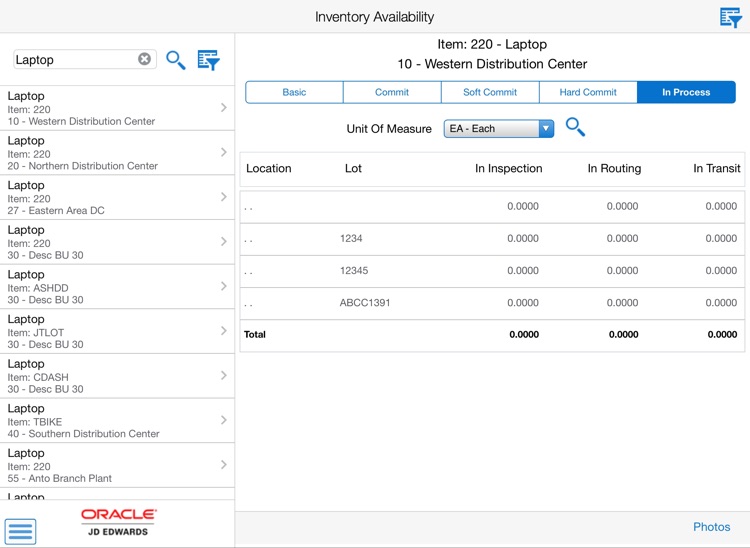 Inventory Availability JDE-E1