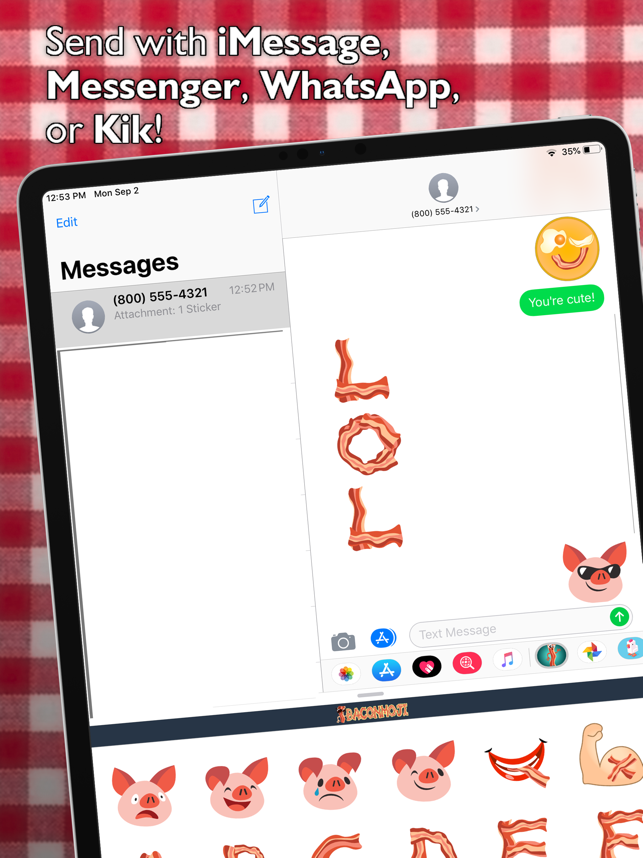 ‎BaconMoji bacon emoji stickers Screenshot