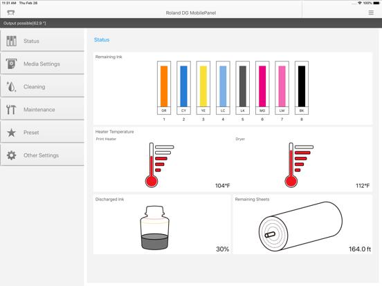 Roland DG Mobile Panel 2 screenshot 2