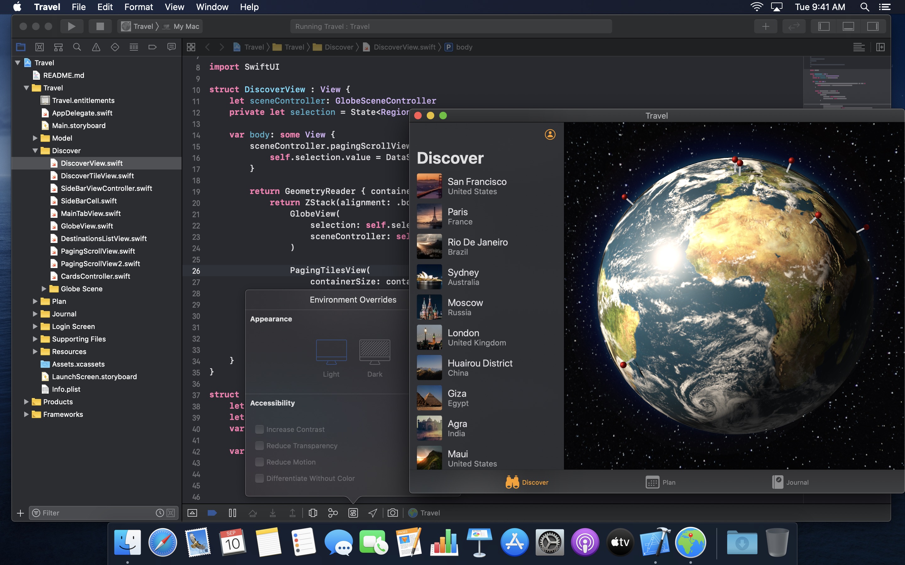 Screenshot do app Xcode