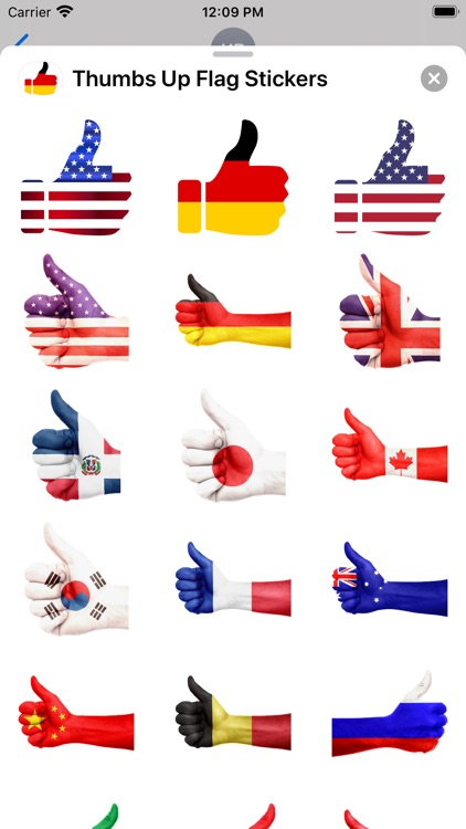 Thumbs Up Flag Stickers