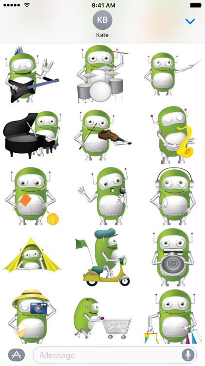Green Robot Stickers screenshot-3