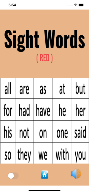 Sight Words red