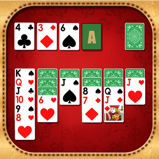 klondike solitaire three card green felt