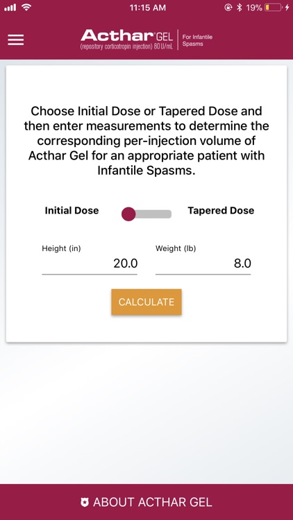 Acthar IS Dosing Calculator