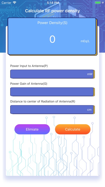 Calculate RF power density