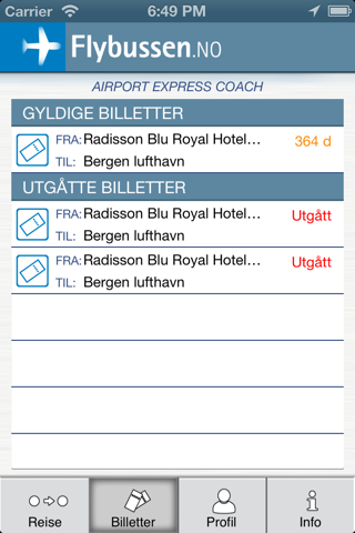 Flybussen Bergen billett screenshot 3