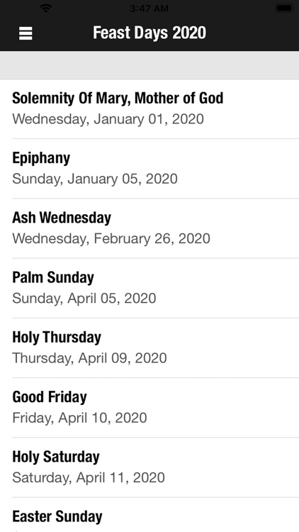 Daily Readings 2020