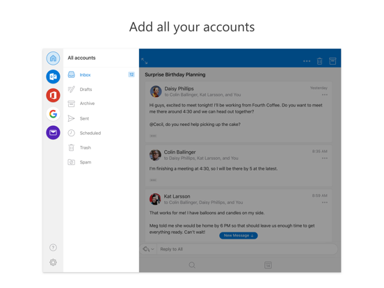 iPad Image of Microsoft Outlook