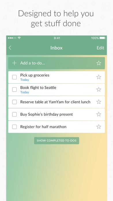 Wunderlist: To-Do List & Tasks Screenshot on iOS
