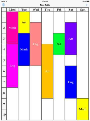 Timetable  ( Spread ) - náhled