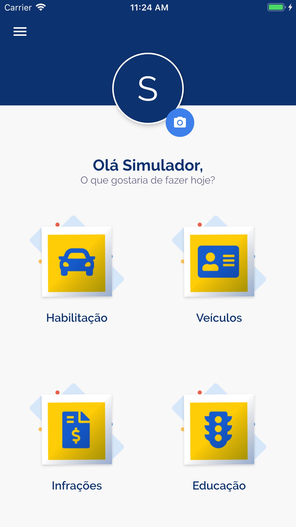 Screenshot do app Carteira Digital de Trânsito