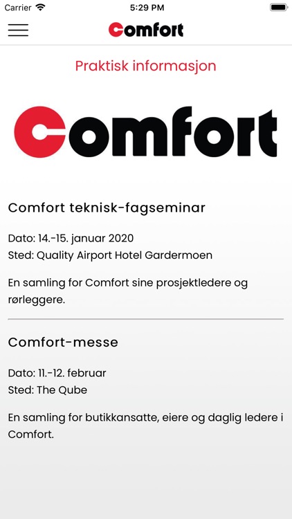 Comfort 2020