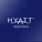 The  Hyatt Meetings app provides agendas, speaker bios, event maps, exhibitor info, hotel information and more for Hyatt meetings and events