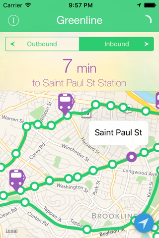 Greenline - MBTA Tracker - náhled
