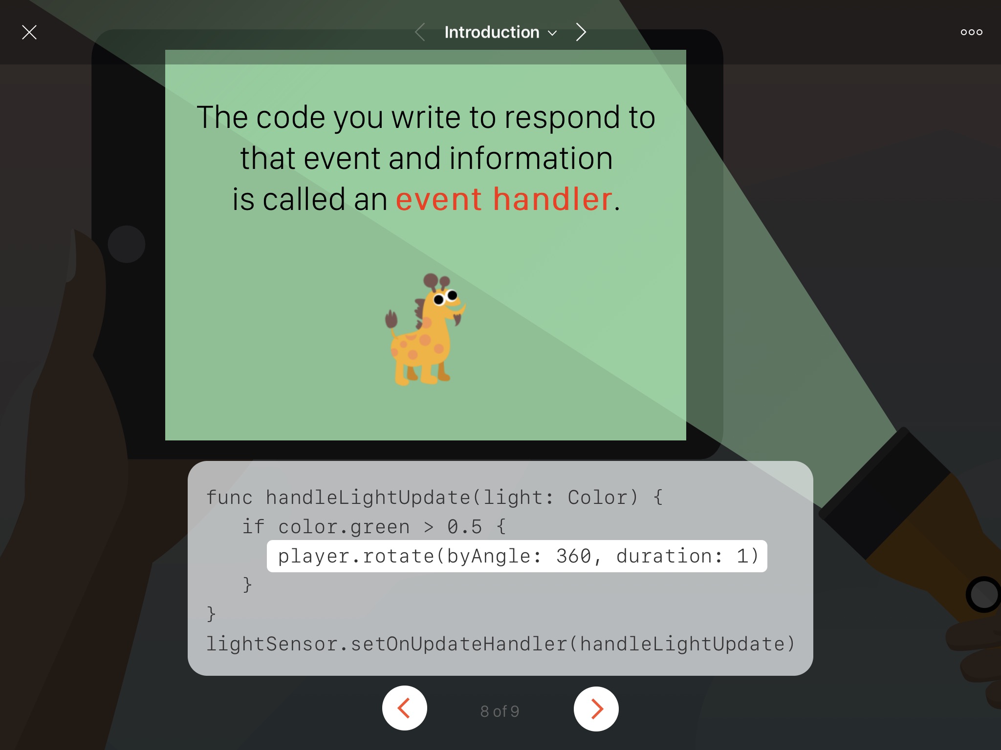 Screenshot do app Swift Playgrounds