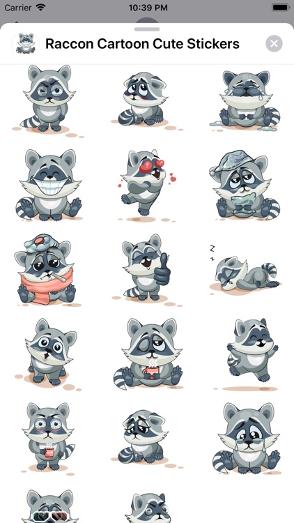 Raccon Cartoon Stickers