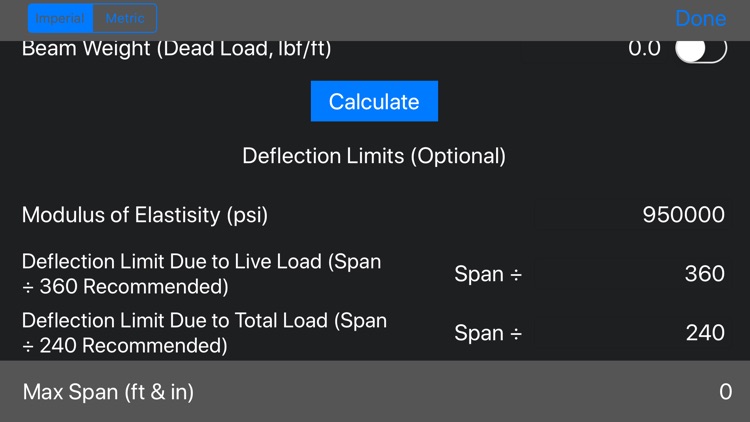 Beam & Joist Span Calculator screenshot-7
