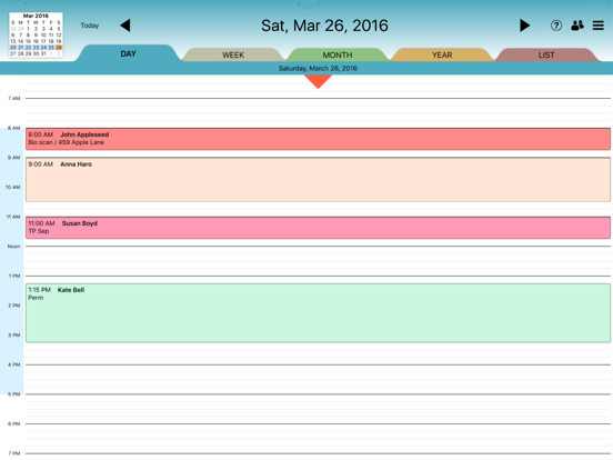 Rendezvous Appointment Book screenshot