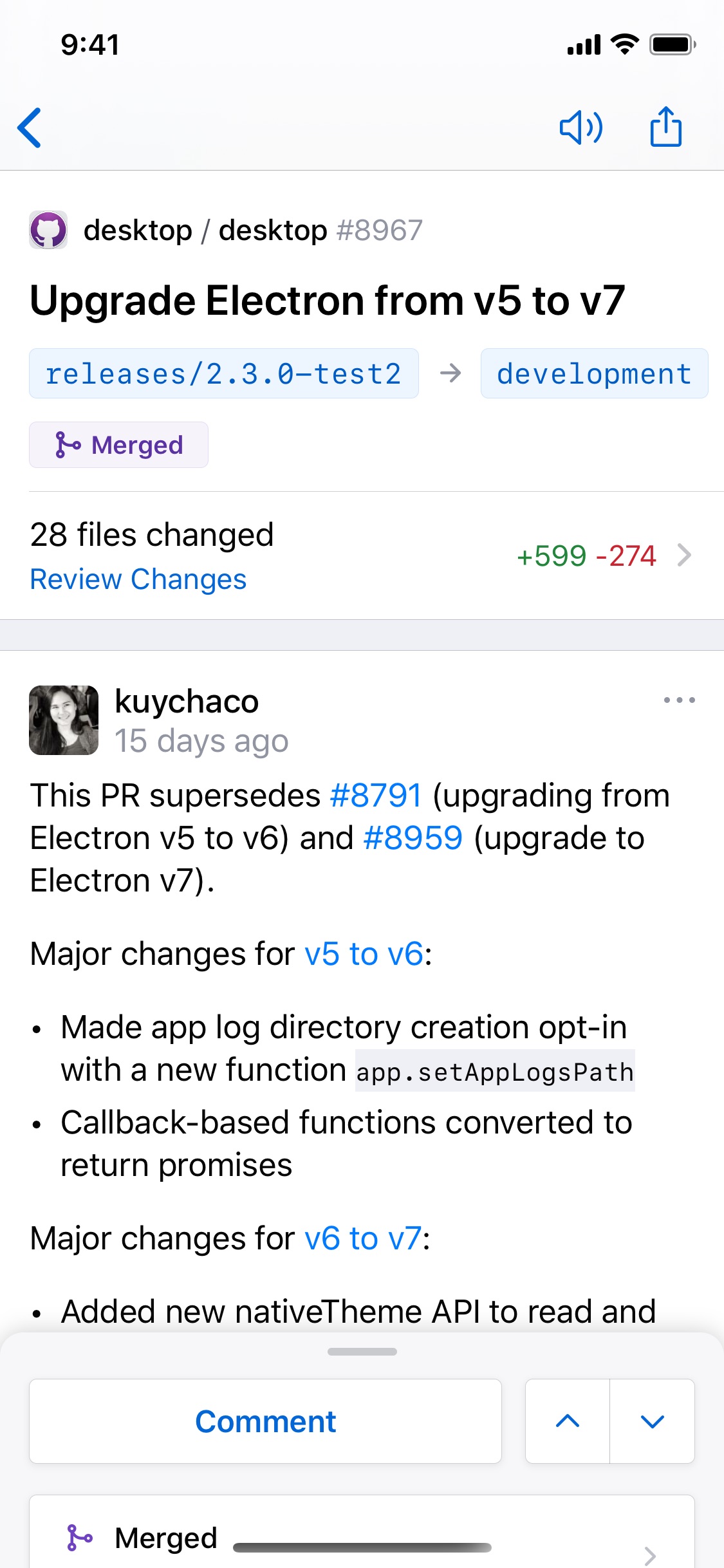Screenshot do app GitHub