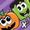 Halloween Bump Multiplication Game is a simple two-player game that teaches basic multiplication skills using dice rolls