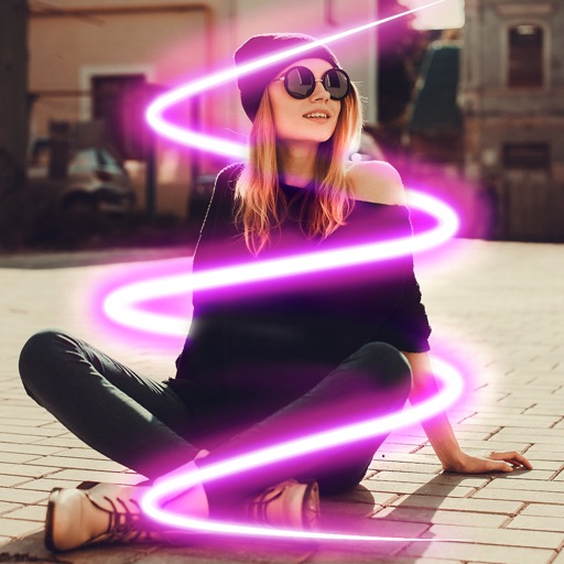 Neon Photo Editor Spiral Photo iOS App