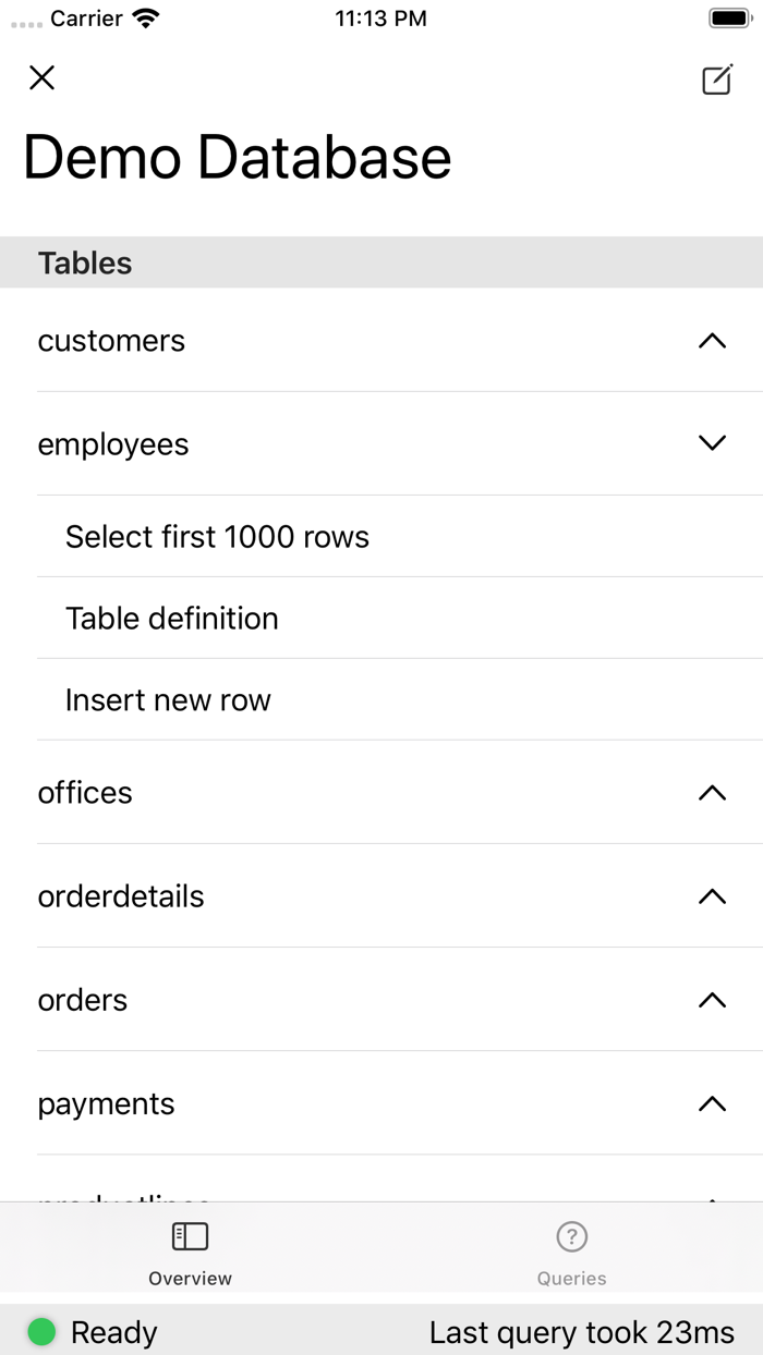 MySQL Commander for iPhone