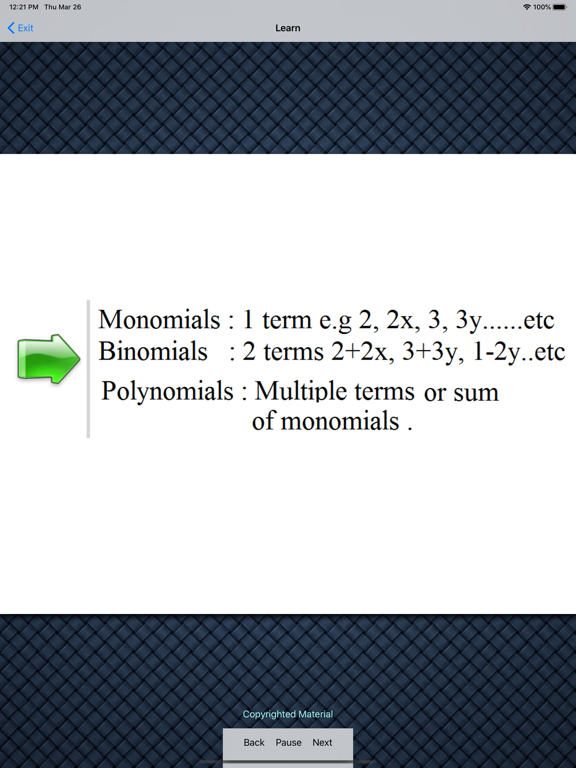 Screenshot #5 pour Polynomials and Factoring