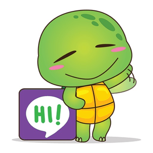 The funny turtle sticker icon
