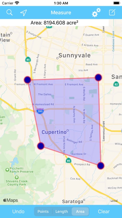 How to cancel & delete Map Measure - Draw Area & Line from iphone & ipad 1