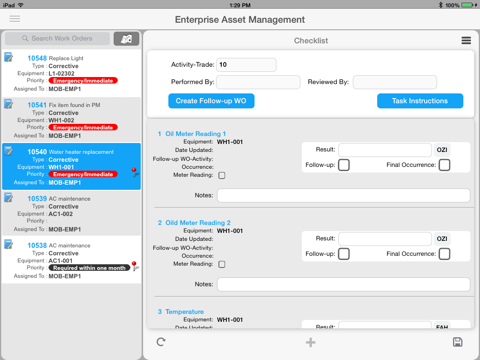 Infor EAM Mobile Connected - náhled