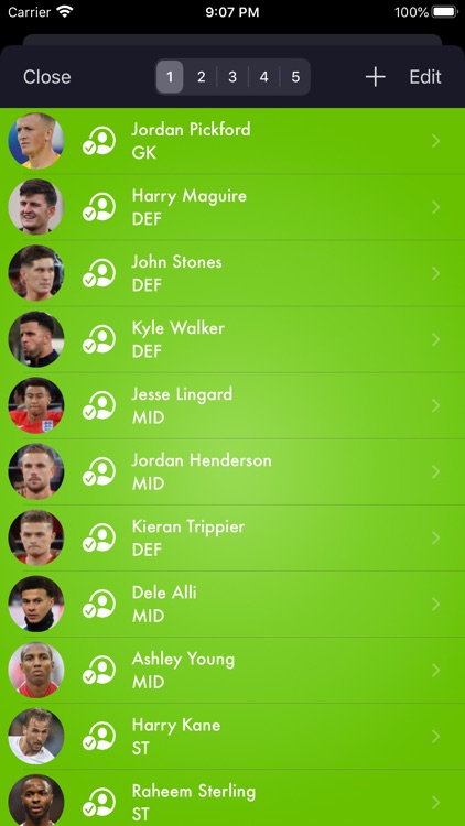 Lineup - Football Squad