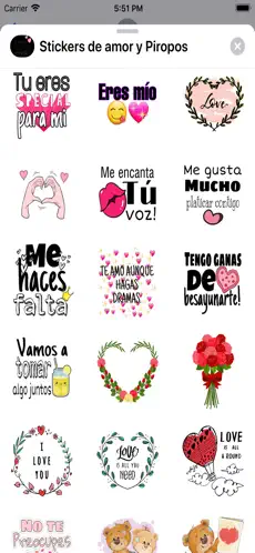 Screenshot 5 Stickers Amor y Piropos Frases iphone