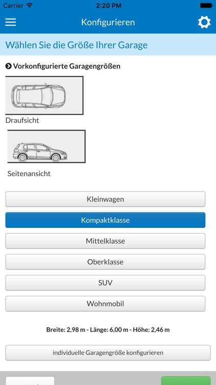 ADM Garagenkonfigurator