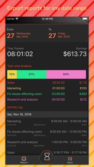 Time tracking offline - Quick screenshot 2