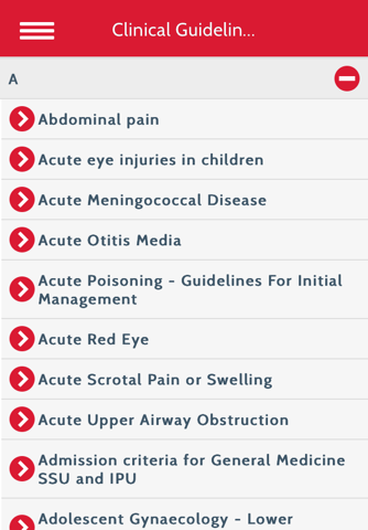 RCH Clinical Guidelines screenshot 2