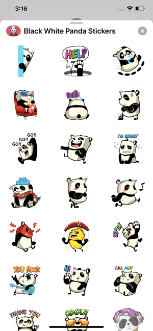 Black White Panda Stickers(圖3)-速報App