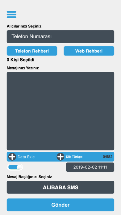 AliBaba Sms - Toplu Sms screenshot 3