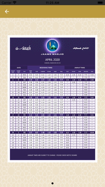 Jaame Masjid Time Table screenshot-3