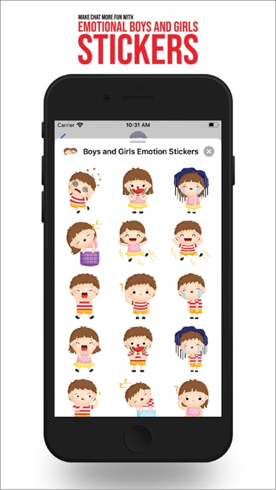 Boy and Girl Emotions Stickers screenshot 3