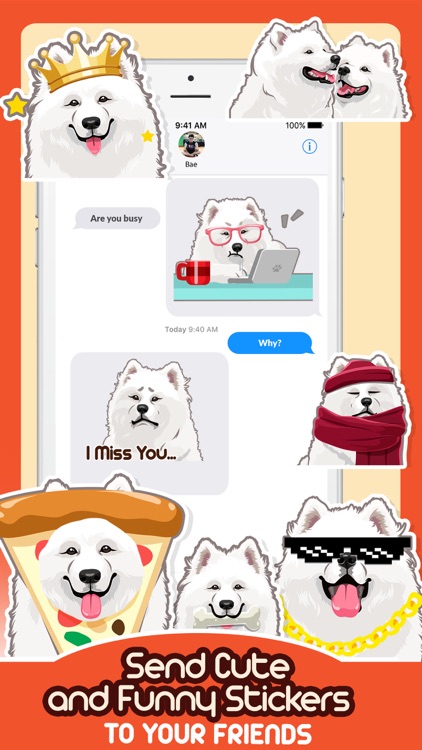 Samoyed Dog Emoji Sticker Pack screenshot-3