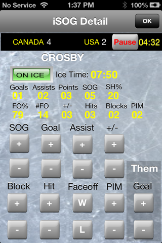 iSOG PRO Ice Hockey Stats screenshot 3