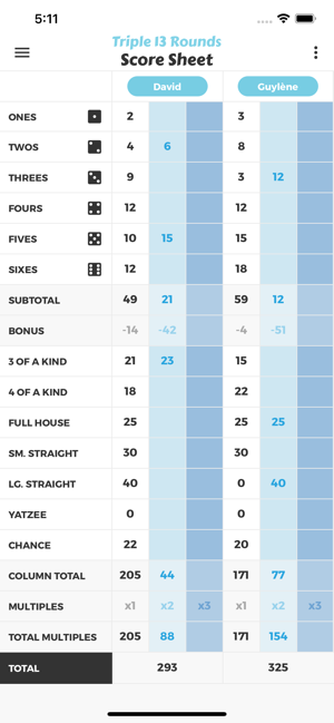 Triple 13 Rounds Score Sheet(圖1)-速報App