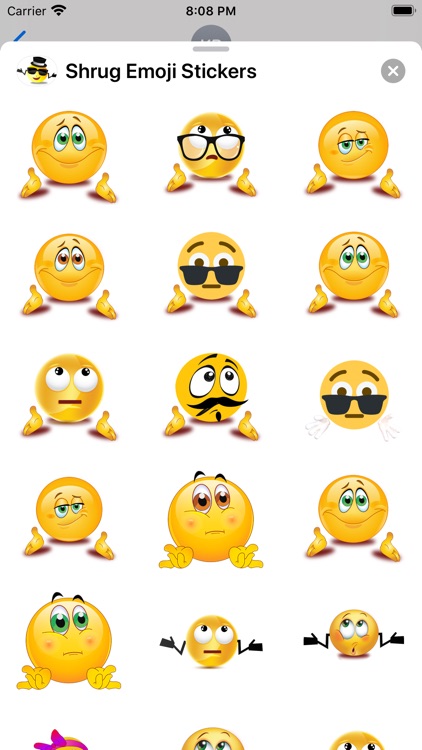 Shrug Emoji Sticker Pack