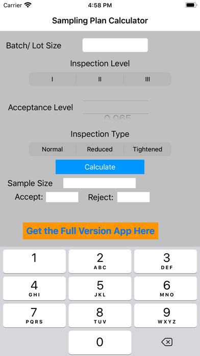 How to cancel & delete Sampling Calculator Lite from iphone & ipad 1