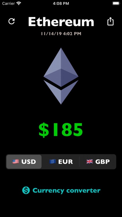 Ethereum price ETH rate live